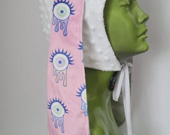 Ready To Ship Trippy Eye Bunny Ear cap