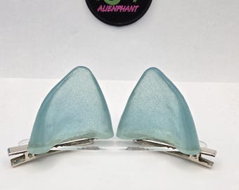 Ready to Ship Glow-in-the-dark Blue Clip on Cat ears