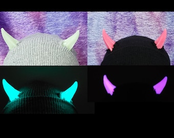 MADE TO ORDER Glow in the Dark Horn Beanie
