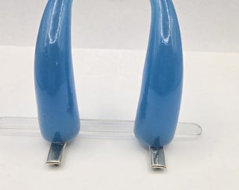 Ready to Ship Glow-in-the-dark Blue curved Clip on Horns
