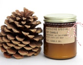 mistletoe special - 7.5 oz soy wax candle - burns for forty hours pommes frites candle co. - christmas in a jar pine needles and berries