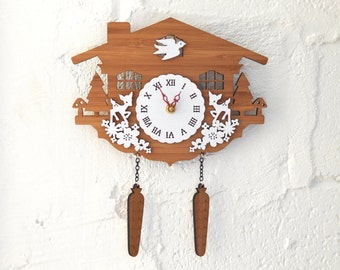 Cuckoo Clock, Modern Wall Clock, Deer, Style C