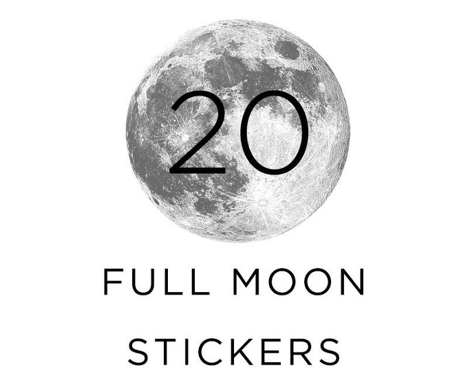 Full Moon Stickers, Silver Moon, Pack of 20, for Stationary - Etsy