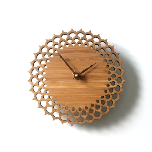 Geometric Circle Wall Clock Gift for Home Wood Decor Lace Etsy