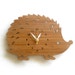 Hedgehog Wall Clock with numbers, made in wood, unique gifting 