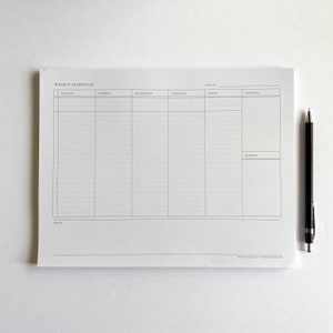 Weekly Planner, Tear off, 50 sheet, Pad, Scheduler, Undated, 8.5x11 letter size image 3