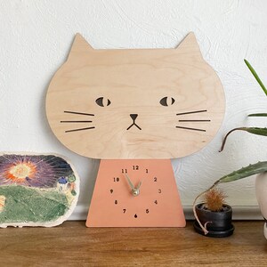 Kawaii Kitty Wall Clock, housewarming, birthday, baby shower, Kid's Room, Nursery Decor image 3