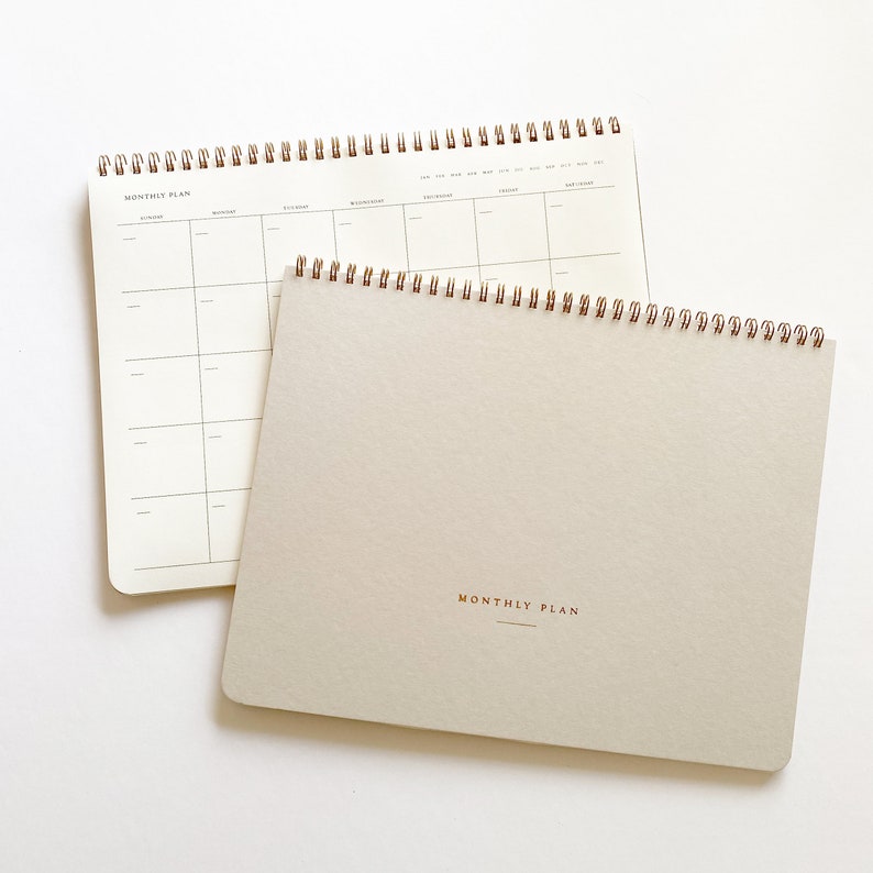 Monthly Planner, 15 Months, Undated Sheets, Calendar Task and To-Do List Planner, 8.5x11 size, Gold Spiral Bound image 7