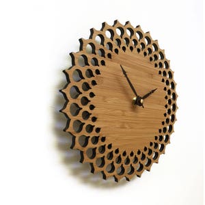 Simple Modern Wooden Wall clock 8 inches, Intricate pattern image 2