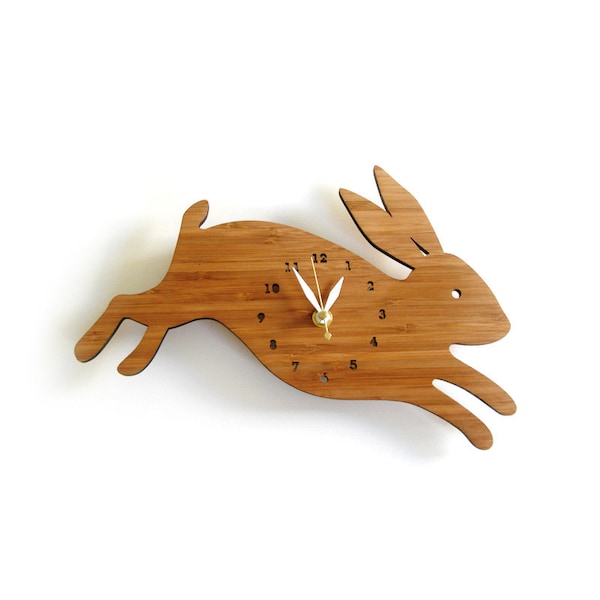 Leaping Rabbit wall clock with numbers