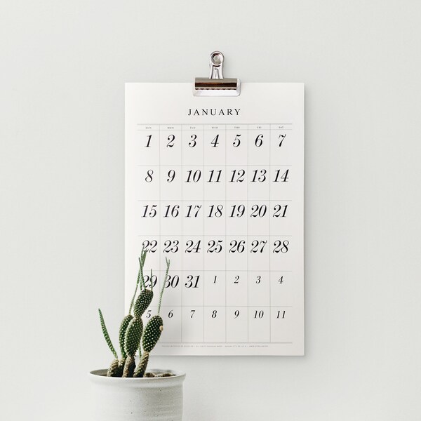 2025 Calendar 11x17 Etsy