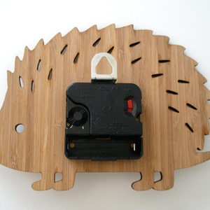 Wooden Hedgehog Clock, Modern Baby Wall Clock image 2
