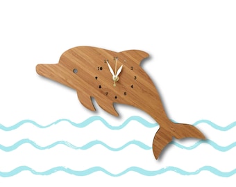 Dolphin Wall Clock with numbers, Fun Home Decor, Nursery Decor, Baby shower gift, gift for baby