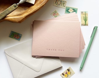 Foil Stamped Thank You Note Cards: Serif Style, Set of 6