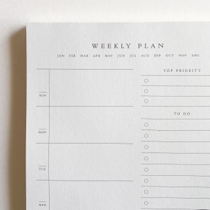 Weekly Planner Notepad with To Do List, Priorities, Notes, Daily Organizer, Tear Off Pad, 50 Undated Sheets, weekly overview image 5