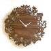 Unique wall clock, 14 inches, Forest Animals, Walnut veneer, FREE SHIPPING