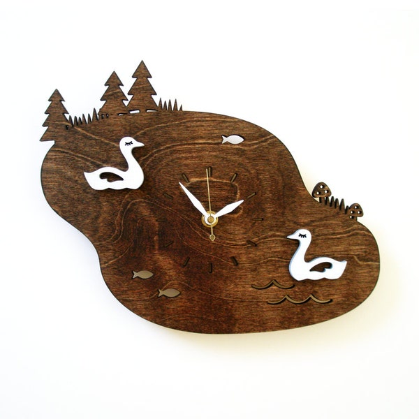 Lake Swans Wall Clock