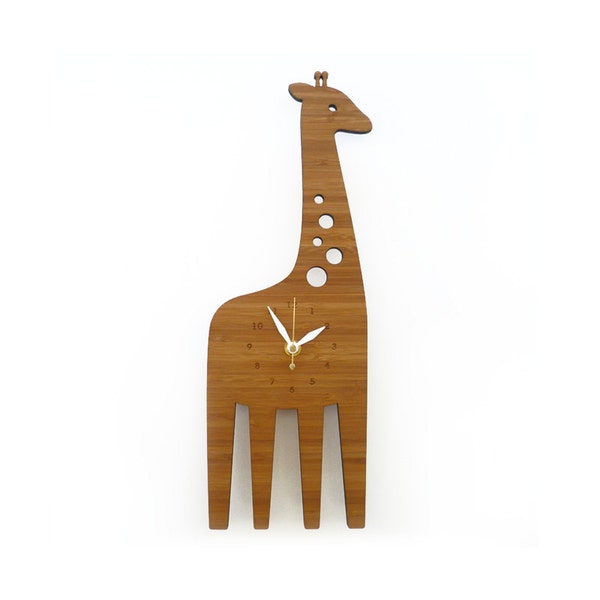 Giraffe Wall clock -  Animal clock - Wall Clock for kids - decorative clock - safari theme - Wall art