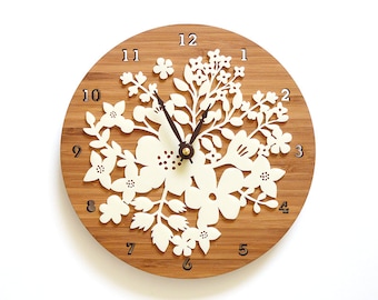 Perfect Gift for Mom Sister Friends Wedding - Floral Wall Clock - Bouquet Clock