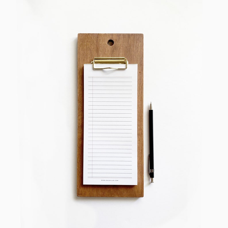 To Do Notepad Clipboard Brass and Wood Etsy