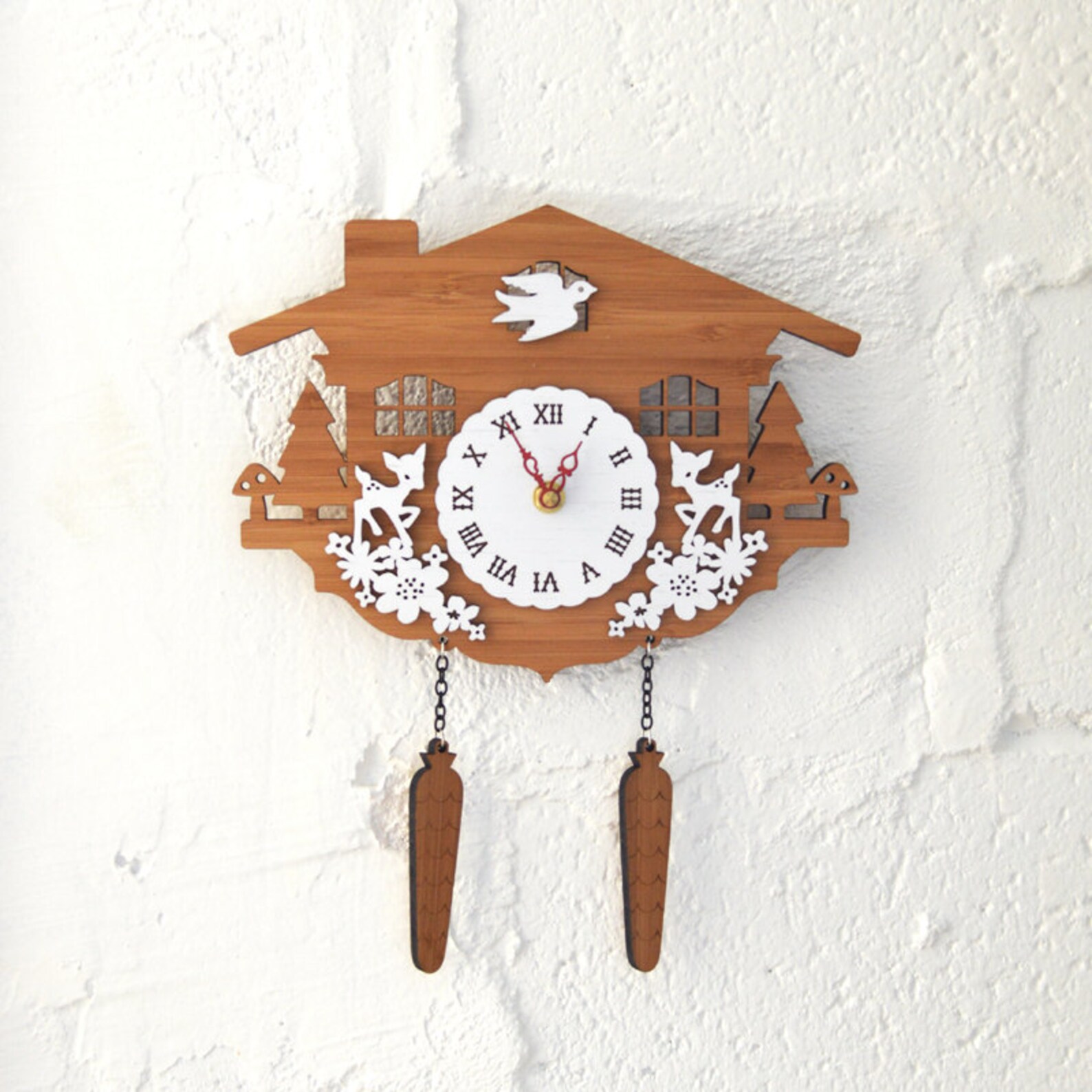 Cuckoo Clock Modern Wall Clock Deer Style C Etsy
