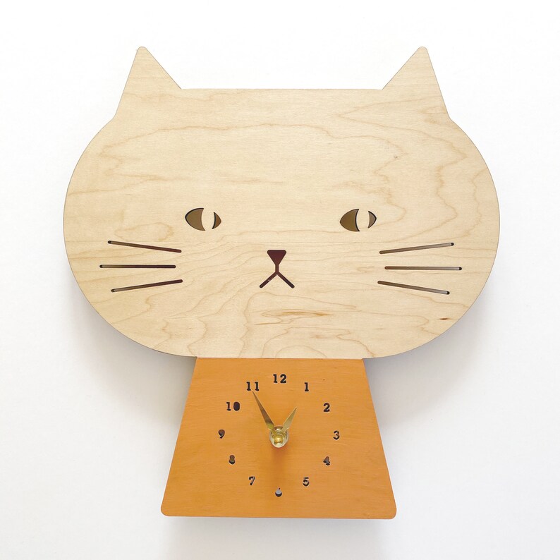 Kawaii Kitty Wall Clock, housewarming, birthday, baby shower, Kid's Room, Nursery Decor image 2