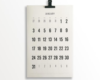 2027 Large Dates Wall Calendar, 11x17, Bold Type