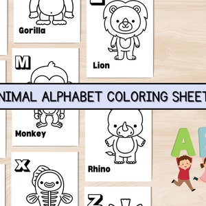 Coloriages Alphabet des animaux à imprimer et à colorier
