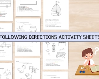 Following Directions Activity Sheets: Preschool & Kindergarten (PDF)