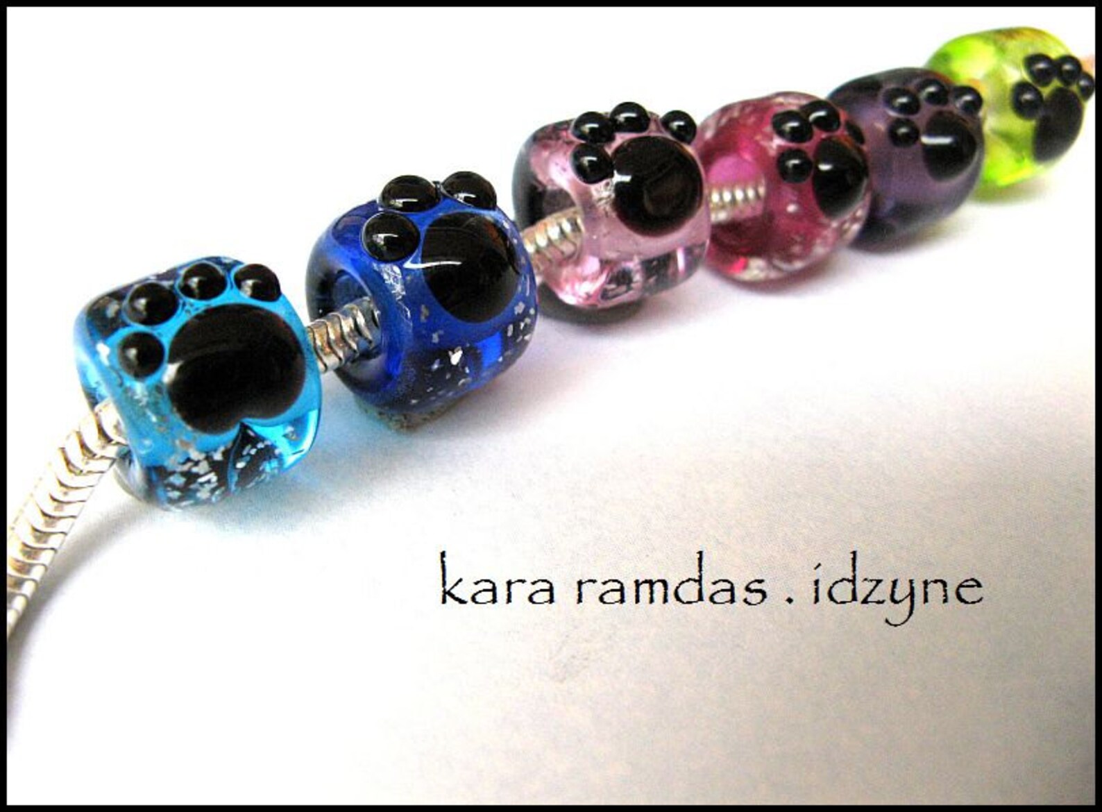 Pet Memorial Bead Paw Print Bead Big Hole Bead BHB Handmade Etsy