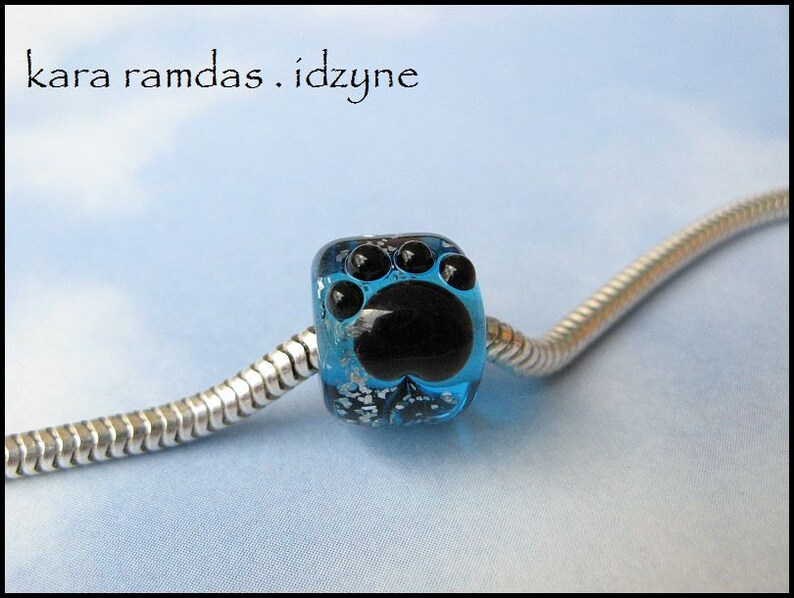 Pet Memorial Bead Paw Print Bead Big Hole Bead BHB Handmade Etsy