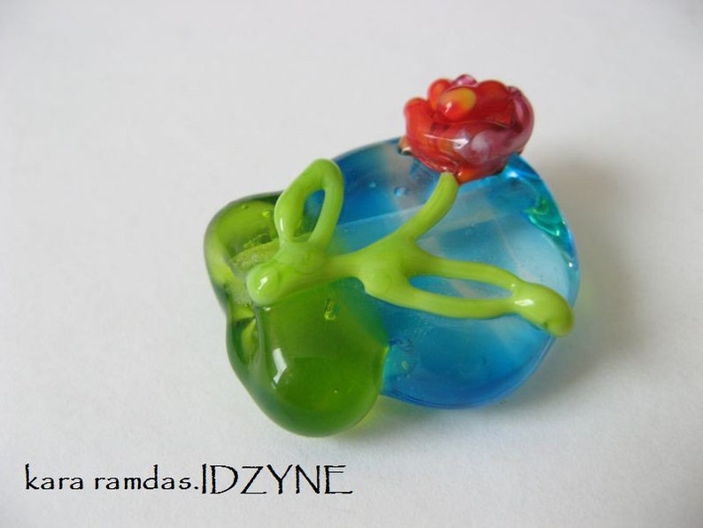 The First Rose of Summer Lampwork Focal Bead