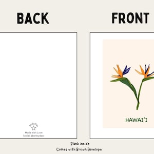 8.5 x 5.5&quot; Hawaii Birds of Paradise Greeting Card