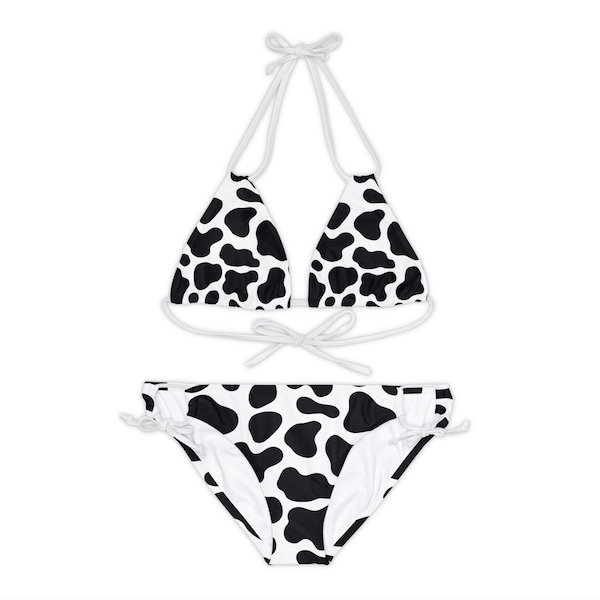 Cow Print Strappy Bikini Set
