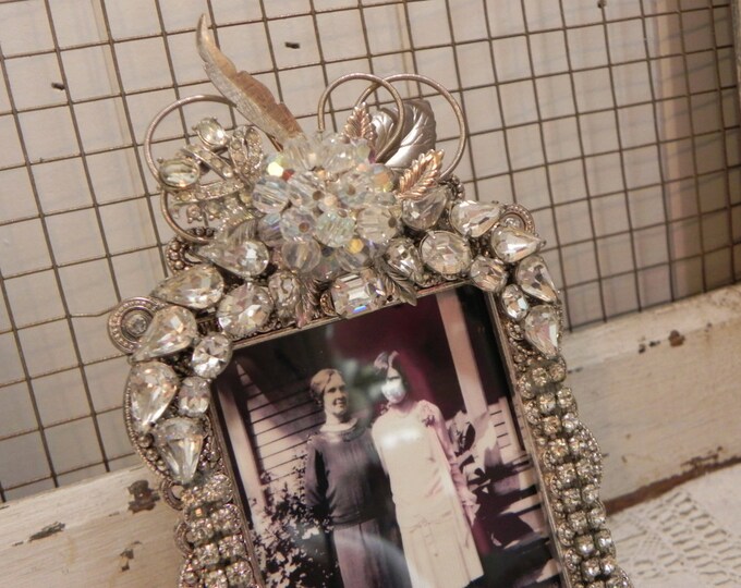 Vintage Jeweled Rhinestone & Crystal Photo Picture Frame Etsy