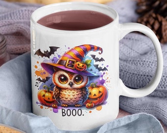 Halloween Boo Mug, Owl Halloween Mug, Spooky Fun Coffee Mug, Perfect Halloween Gift, Fall Coffee Mug, Spooky Halloween Decor