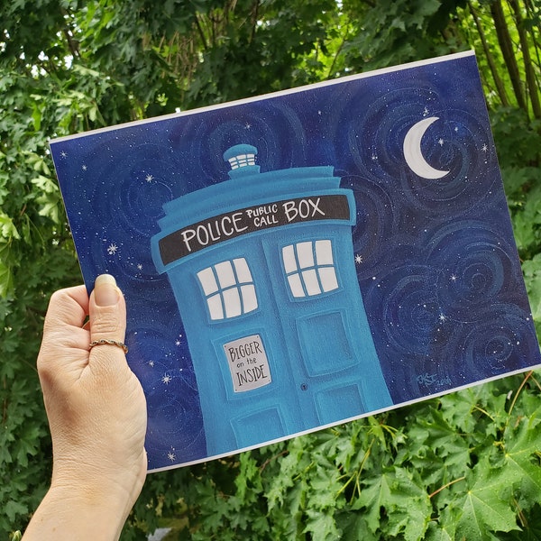 Bigger on the Inside -8.5"x 11" art print, Tardis, Dr. Who