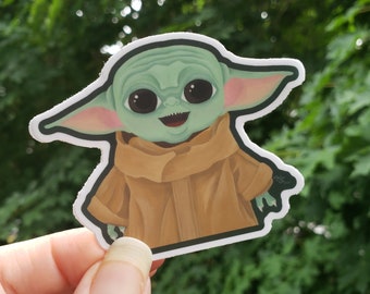 Baby Yoda -vinyl waterproof sticker, laptop, Grogu, Mandalorian