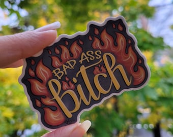 Bad Ass Bitch vinyl sticker -laptop sticker, waterproof