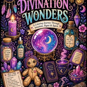 Divination Wonders Coloring Book | Tarot, Astrology, Crystals & Mystical Coloring Pages