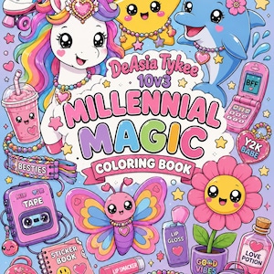 Rainbow Dreams Millennial Magic | A Nostalgic Coloring Book Filled with Unicorns, Dolphins, Flowers & Butterfly Bliss