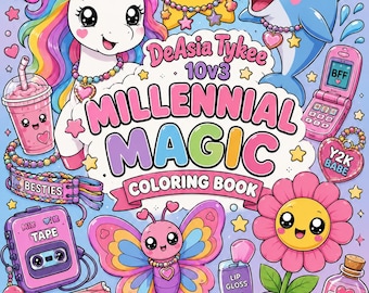 Rainbow Dreams Millennial Magic | A Nostalgic Coloring Book Filled with Unicorns, Dolphins, Flowers & Butterfly Bliss