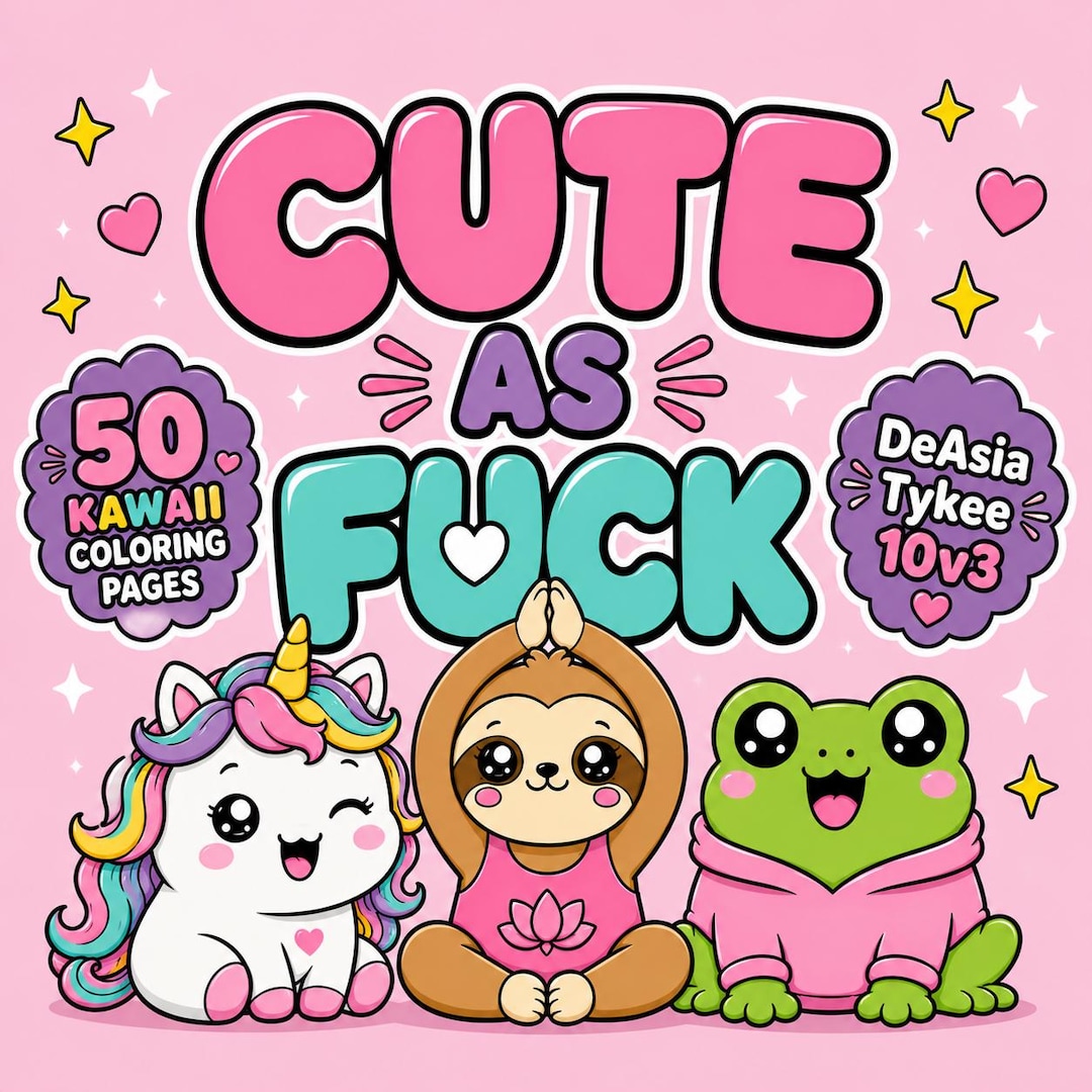 50 Unhinged Kawaii Coloring Pages for Adults – Sassy Animals, Swear Words