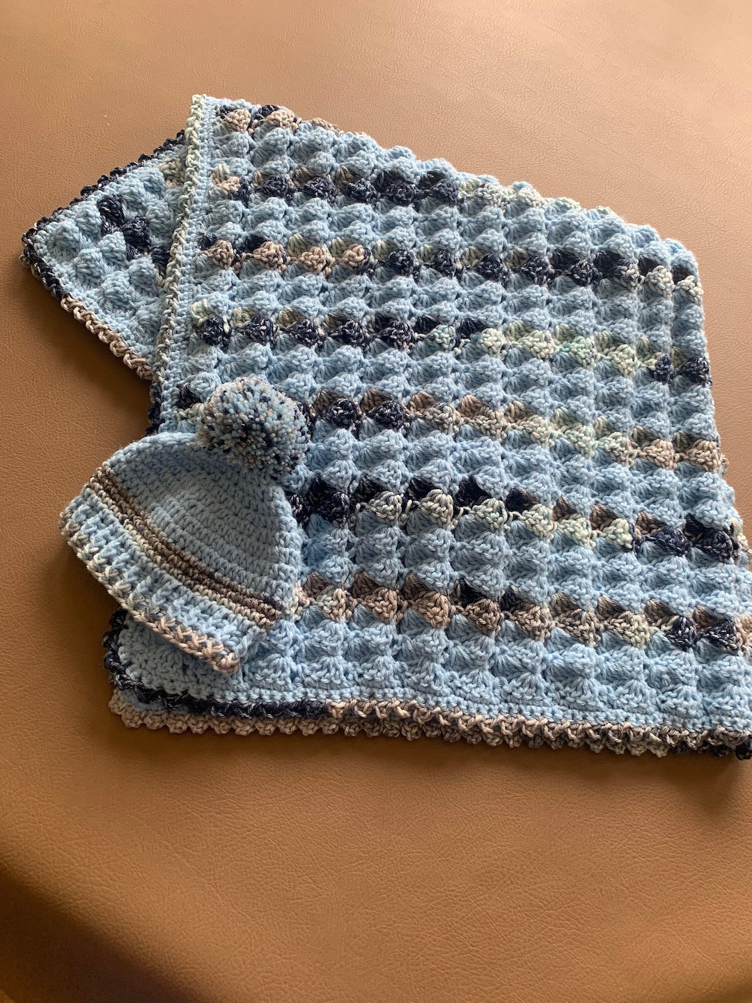 Blue Square Baby Blanket