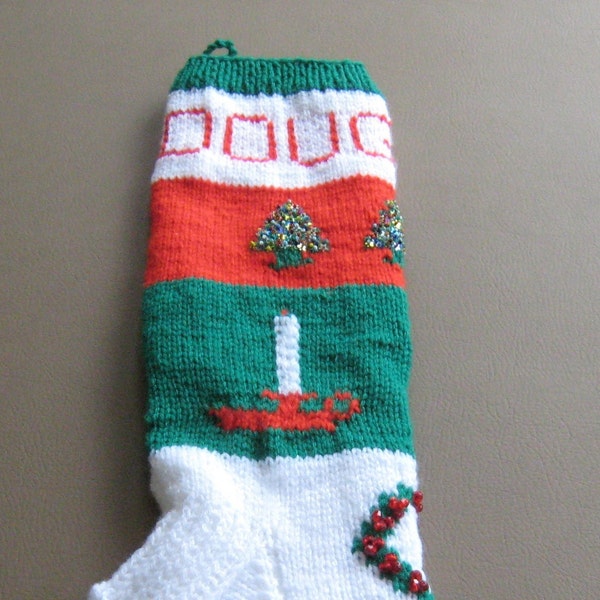 Hand Knit Personalized Christmas Stocking/ Special Order