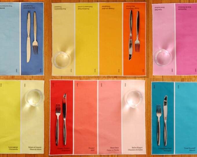 Placemats Paint Chip Placemats Set of 6 Colors Etsy