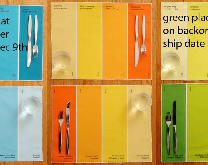 Placemats Paint Chip Placemats Set of 6 Etsy