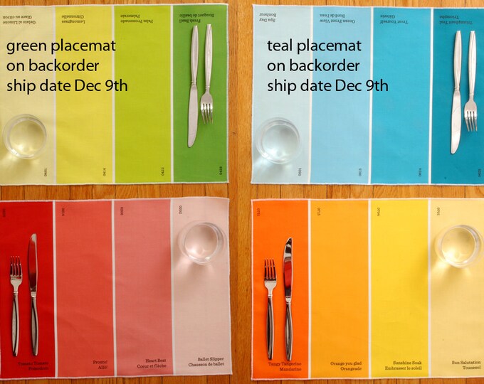 Placemats Paint Chip Placemats Set of 4 Etsy