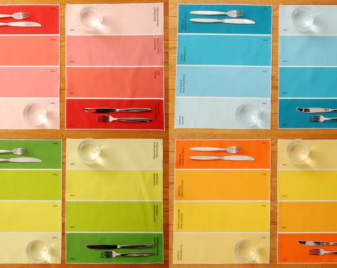 Placemats Paint Chip Placemats Set of 8 Etsy