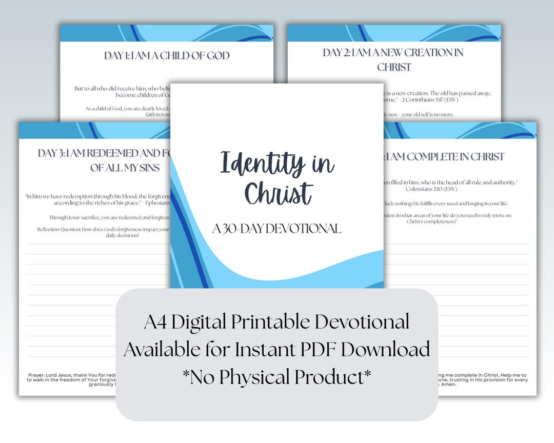 30 Day Devotional Journal for Men | Identity in Christ Printable (PDF ...